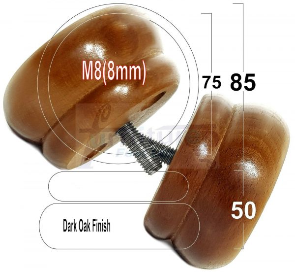 4x SOLID WOODEN FURNITURE LEGS M8(8mm) CHAIR REPLACEMENT BUN FEET 50mm HIGH - Image 17