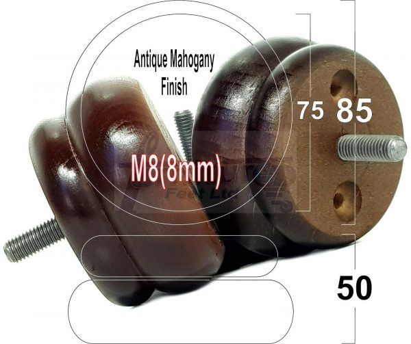 4x SOLID WOODEN FURNITURE LEGS M8(8mm) CHAIR REPLACEMENT BUN FEET 50mm HIGH - Image 37
