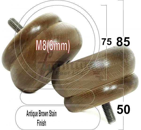 4x SOLID WOODEN FURNITURE LEGS M8(8mm) CHAIR REPLACEMENT BUN FEET 50mm HIGH - Image 14