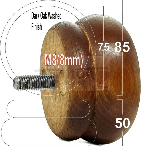 4x SOLID WOODEN FURNITURE LEGS M8(8mm) CHAIR REPLACEMENT BUN FEET 50mm HIGH - Image 18