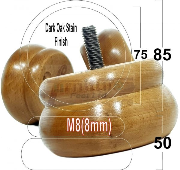 4x SOLID WOODEN FURNITURE LEGS M8(8mm) CHAIR REPLACEMENT BUN FEET 50mm HIGH - Image 31