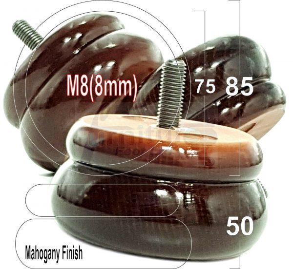 4x SOLID WOODEN FURNITURE LEGS M8(8mm) CHAIR REPLACEMENT BUN FEET 50mm HIGH - Image 23