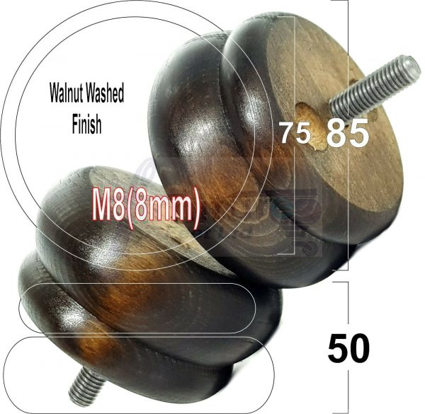 4x SOLID WOODEN FURNITURE LEGS M8(8mm) CHAIR REPLACEMENT BUN FEET 50mm HIGH - Image 19