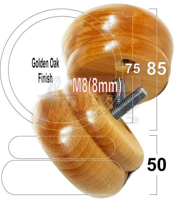 4x SOLID WOODEN FURNITURE LEGS M8(8mm) CHAIR REPLACEMENT BUN FEET 50mm HIGH - Image 21