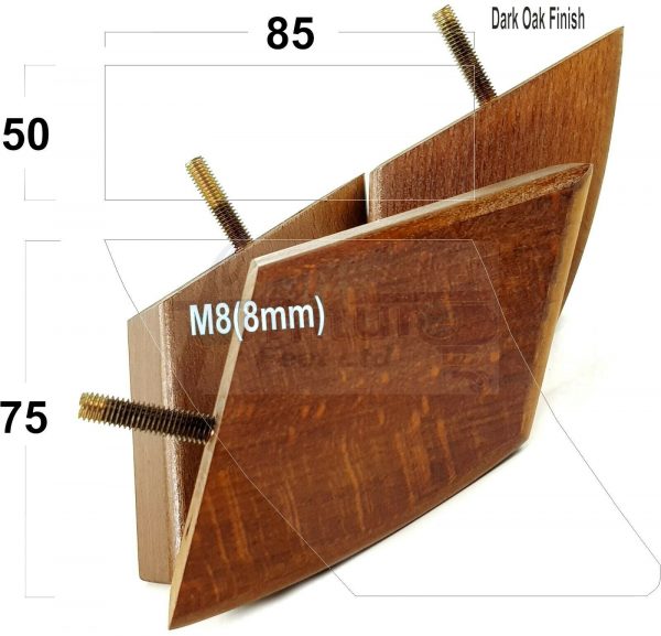 4x TAPERED WOOD SETTEE LEGS 75mm High SOFA REPLACEMENT FURNITURE FEET M8(8mm) - Image 14
