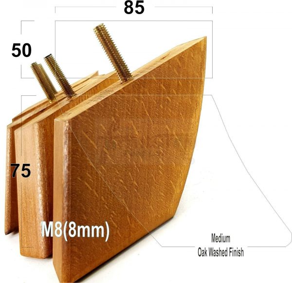 4x TAPERED WOOD SETTEE LEGS 75mm High SOFA REPLACEMENT FURNITURE FEET M8(8mm) - Image 19