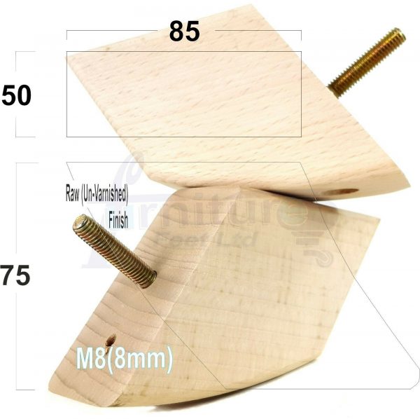 4x TAPERED WOOD SETTEE LEGS 75mm High SOFA REPLACEMENT FURNITURE FEET M8(8mm) - Image 23