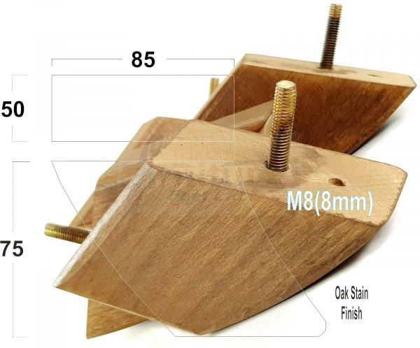 4x TAPERED WOOD SETTEE LEGS 75mm High SOFA REPLACEMENT FURNITURE FEET M8(8mm) - Image 16