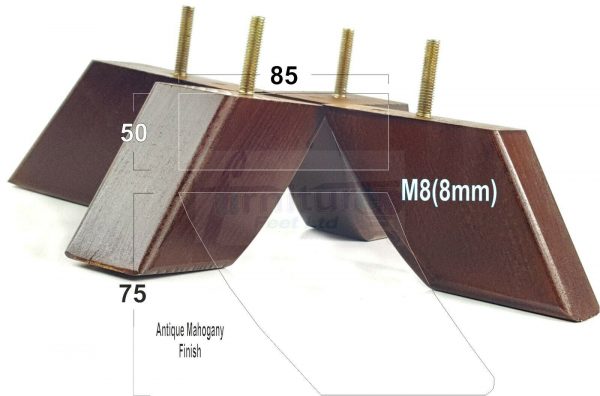 4x TAPERED WOOD SETTEE LEGS 75mm High SOFA REPLACEMENT FURNITURE FEET M8(8mm) - Image 21