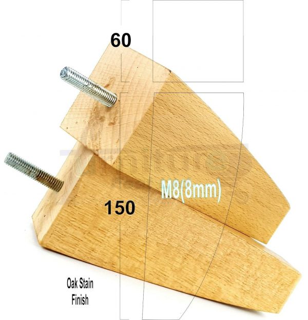 4x TAPERED WOODEN SOFA LEGS 150mm High CHAIR REPLACEMENT FURNITURE FEET M8(8mm) - Image 27