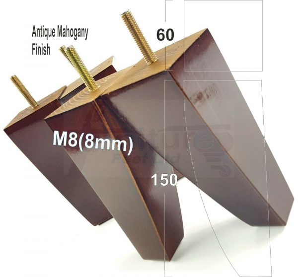 4x TAPERED WOODEN SOFA LEGS 150mm High CHAIR REPLACEMENT FURNITURE FEET M8(8mm) - Image 23