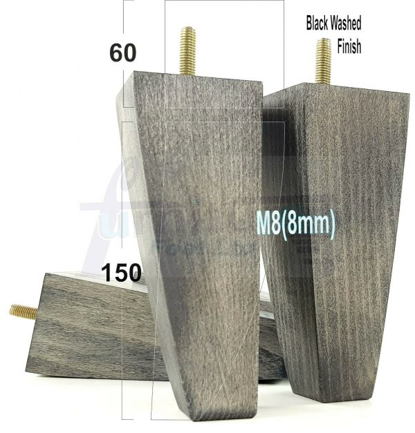 4x TAPERED WOODEN SOFA LEGS 150mm High CHAIR REPLACEMENT FURNITURE FEET M8(8mm) - Image 14