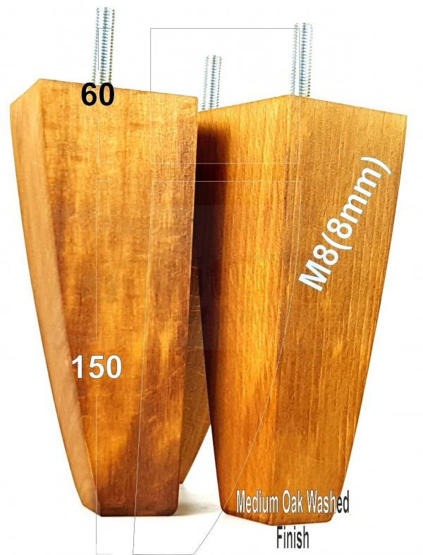 4x TAPERED WOODEN SOFA LEGS 150mm High CHAIR REPLACEMENT FURNITURE FEET M8(8mm) - Image 21