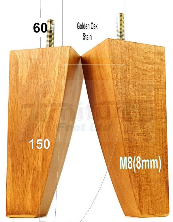 4x TAPERED WOODEN SOFA LEGS 150mm High CHAIR REPLACEMENT FURNITURE FEET M8(8mm) - Image 20