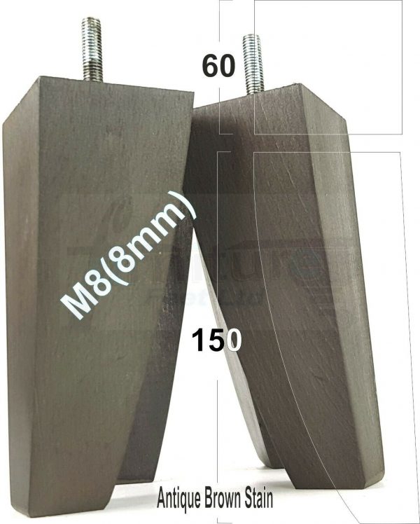 4x TAPERED WOODEN SOFA LEGS 150mm High CHAIR REPLACEMENT FURNITURE FEET M8(8mm) - Image 12