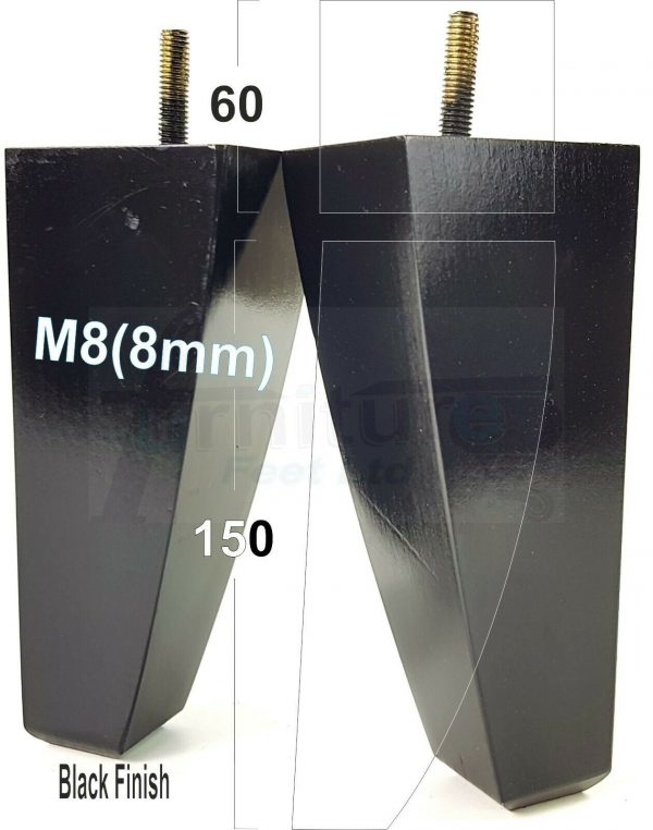 4x TAPERED WOODEN SOFA LEGS 150mm High CHAIR REPLACEMENT FURNITURE FEET M8(8mm) - Image 13