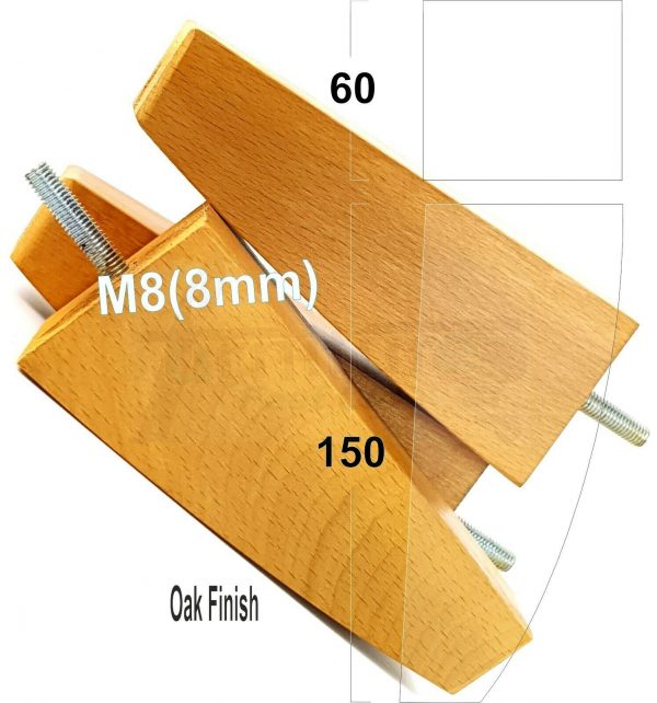 4x TAPERED WOODEN SOFA LEGS 150mm High CHAIR REPLACEMENT FURNITURE FEET M8(8mm) - Image 26
