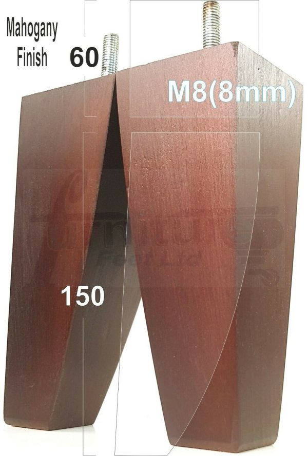 4x TAPERED WOODEN SOFA LEGS 150mm High CHAIR REPLACEMENT FURNITURE FEET M8(8mm) - Image 22