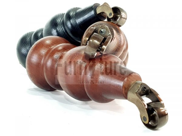 4x Turned Wood Furniture Sofa Legs M8 Replacement Feet With Castors 250mm High - Image 15