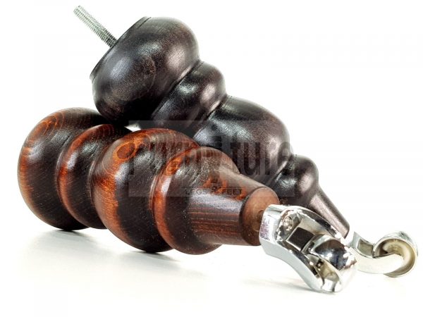 4x Turned Wood Furniture Sofa Legs M8 Replacement Feet With Castors 250mm High - Image 14