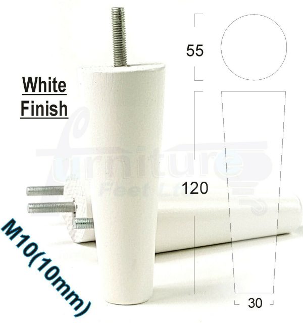 4x WOOD REPLACEMENT FURNITURE CHAIR LEGS M10(10mm) SOFA - SETTEE FEET 120mm HIGH - Image 34