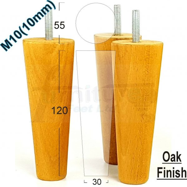 4x WOOD REPLACEMENT FURNITURE CHAIR LEGS M10(10mm) SOFA - SETTEE FEET 120mm HIGH - Image 27