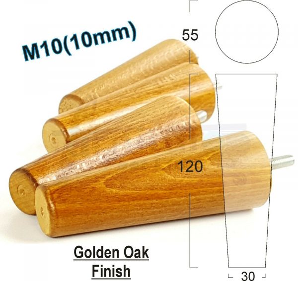 4x WOOD REPLACEMENT FURNITURE CHAIR LEGS M10(10mm) SOFA - SETTEE FEET 120mm HIGH - Image 22