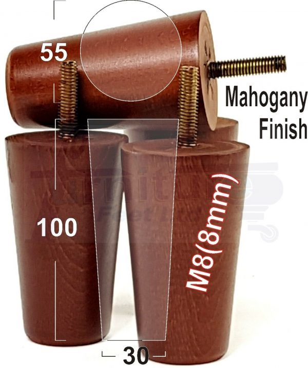 4x WOOD REPLACEMENT FURNITURE CHAIR LEGS M8(8mm) SOFA - SETTEE FEET 100mm HIGH - Image 24
