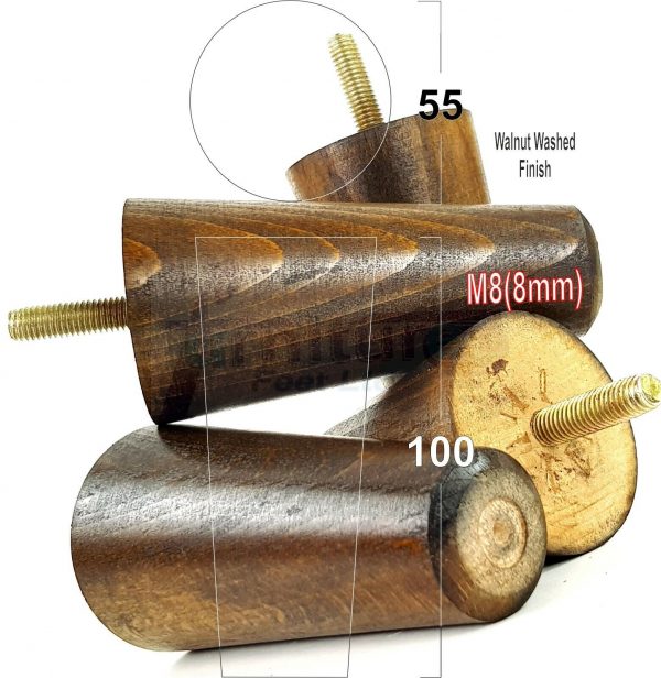 4x WOOD REPLACEMENT FURNITURE CHAIR LEGS M8(8mm) SOFA - SETTEE FEET 100mm HIGH - Image 21