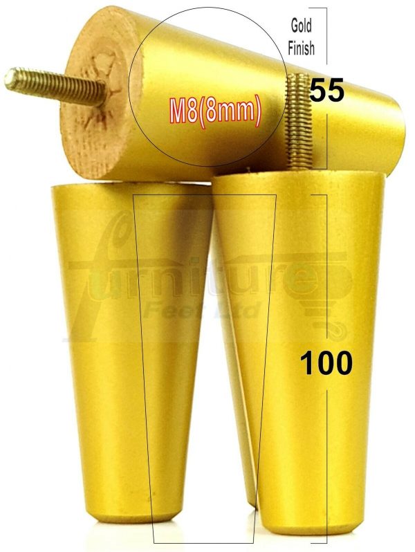 4x WOOD REPLACEMENT FURNITURE CHAIR LEGS M8(8mm) SOFA - SETTEE FEET 100mm HIGH - Image 22