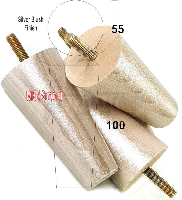 4x WOOD REPLACEMENT FURNITURE CHAIR LEGS M8(8mm) SOFA - SETTEE FEET 100mm HIGH - Image 18