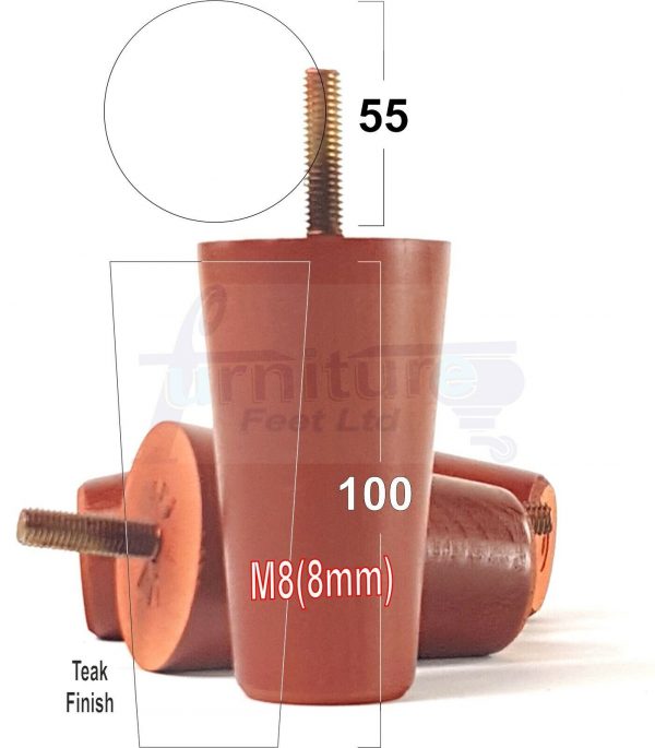 4x WOOD REPLACEMENT FURNITURE CHAIR LEGS M8(8mm) SOFA - SETTEE FEET 100mm HIGH - Image 33