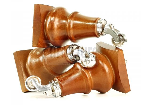 4x Wood Sofa Castor Legs M8 Replacement Chair, Settee Furniture Feet 190mm High - Image 13