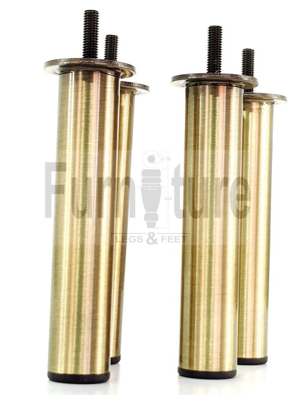 4 Metal Furniture Sofa Legs 150mm High Chair Feet Settee Cabinets Brush Brass M8 - Image 5