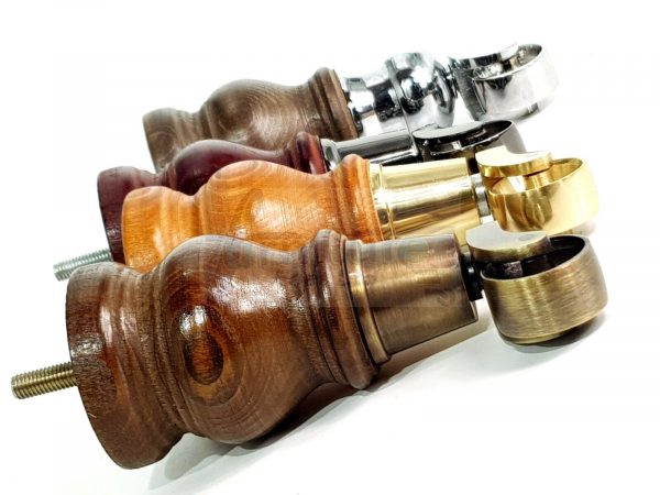4 Turned Wood Castor Legs 150mm High Chair Furniture Feet Antique Brown M8(8mm) - Image 12