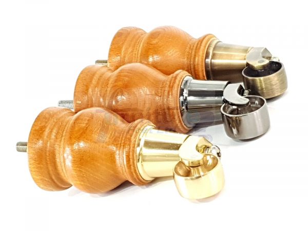 4 Wood Furniture Sofa Legs M8 Castor Replacment Chair Settee Feet 140mm or 150mm - Image 5