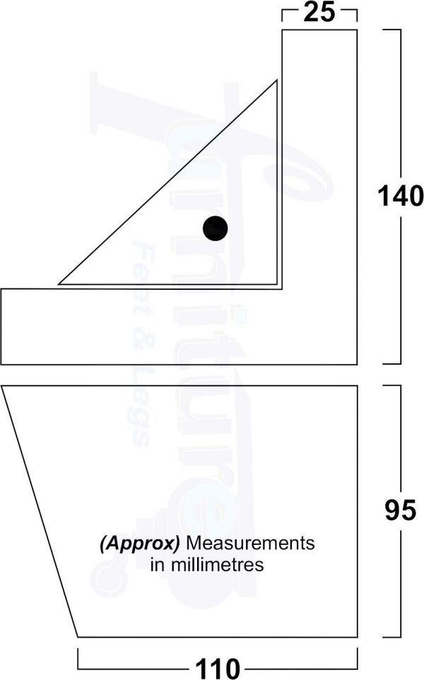 4x Corner Wood Furniture Legs 95mm High Chair Sofa Replacement Feet Screw Fit - Image 7