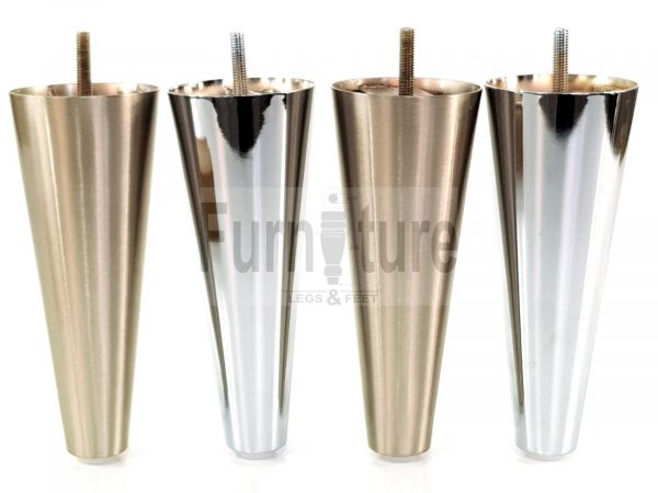 4x Metal Chrome Furniture Settee Legs Cabinet Sofa Feet 180mm High Chair Beds M8 - Image 4