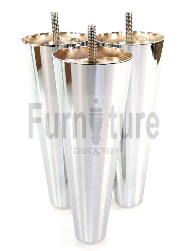 4x Metal Chrome Furniture Settee Legs Cabinet Sofa Feet 180mm High Chair Beds M8 - Image 8