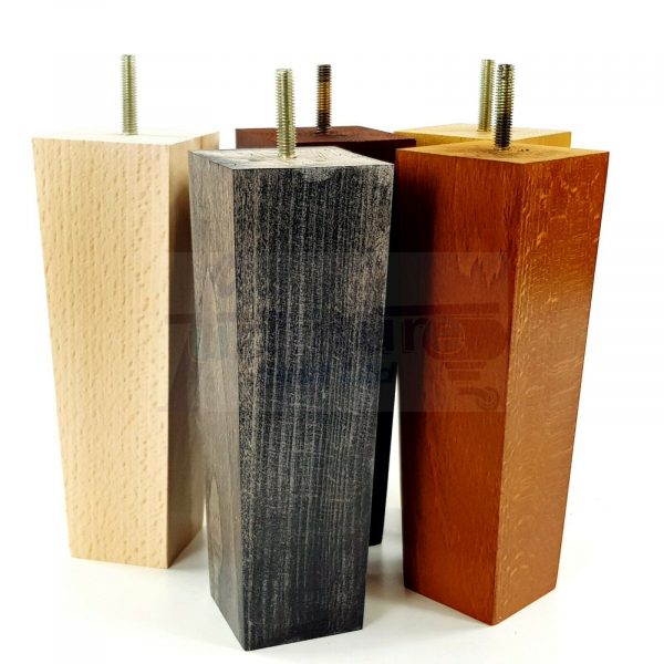 4x REPLACEMENT BLOCK WOODEN FURNITURE SOFA LEGS M8(8mm) CHAIR FEET 200mm HIGH - Image 4