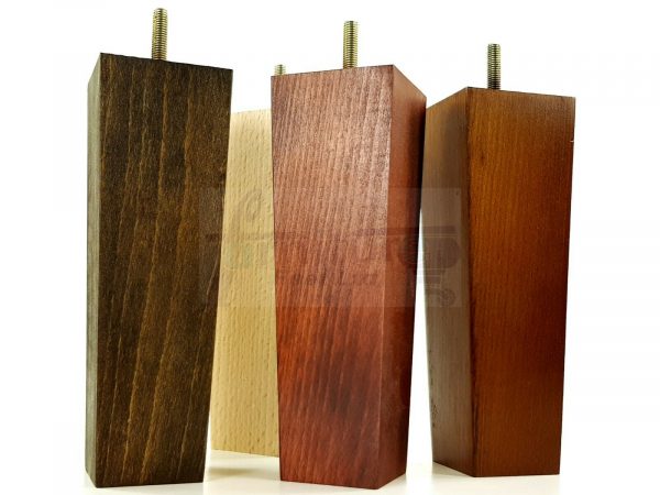 4x REPLACEMENT BLOCK WOODEN FURNITURE SOFA LEGS M8(8mm) CHAIR FEET 200mm HIGH - Image 7
