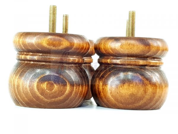 4x Replacement Solid Wood Furniture Sofa Legs Settee, Chair Feet 60mm High M8 - Image 4