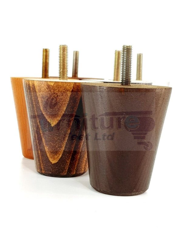 4x SOLID WOODEN SOFA LEGS 75mm High CHAIR FURNITURE REPLACEMENT FEET M8(8mm) - Image 6