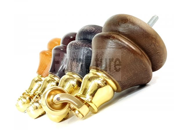 4x Solid Wood Castor Feet M8 Replacement Settee Chair Legs Footstools Sofa 140mm - Image 9