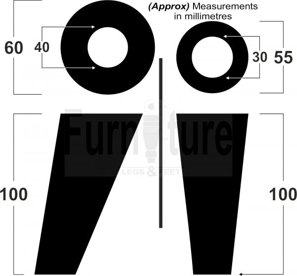 4x Turned Wood Furniture Settee Leg M8 Replacement Feet Chairs Stools Sofa 100mm - Image 3