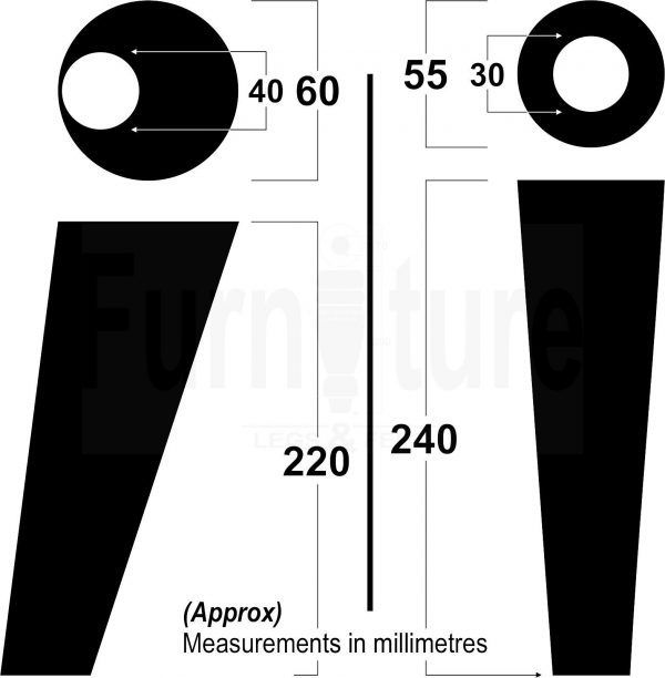 4x Turned Wood Furniture Settee Leg M8 Replacement Feet Chairs Stools Sofa 240mm - Image 3
