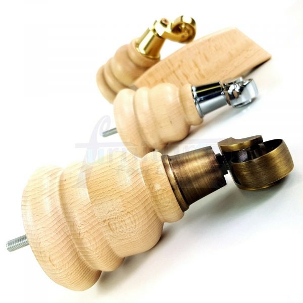 4x WOOD FURNITURE SOFA LEGS M8 REPLACEMENT CHAIR FEET 2 WITH CASTORS 165mm HIGH - Image 10