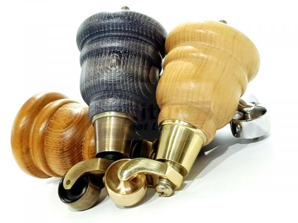 4x WOOD FURNITURE SOFA LEGS M8(8mm) REPLACEMENT CHAIR WITH CASTORS 165mm HIGH - Image 11