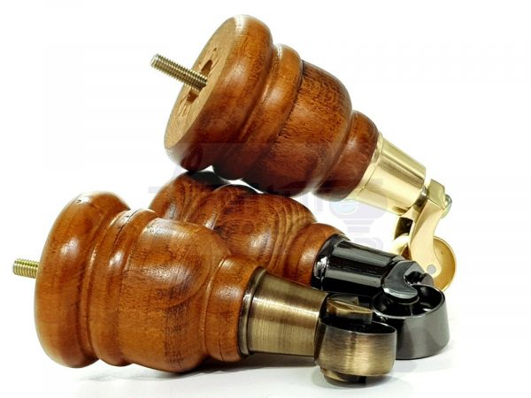 4x WOOD FURNITURE SOFA LEGS M8(8mm) REPLACEMENT CHAIR WITH CASTORS 165mm HIGH - Image 4