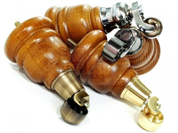 4x WOOD FURNITURE SOFA LEGS M8(8mm) REPLACEMENT CHAIR WITH CASTORS 165mm HIGH - Image 8